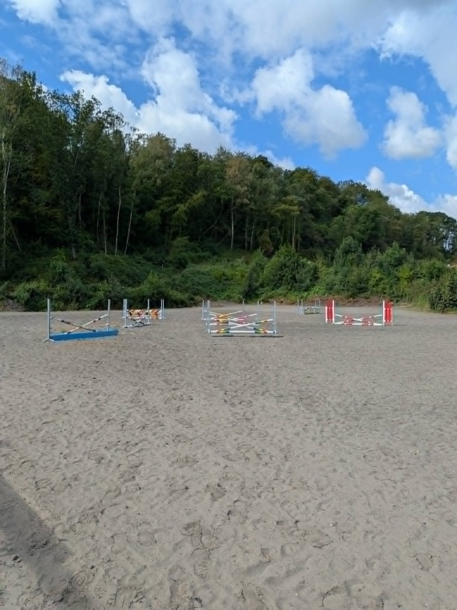 Parcours d'obstacles sur la piste extérieure